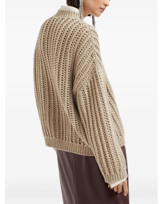 Brunello Cucinelli Natural Chunky-Knit Cashmere Sweater