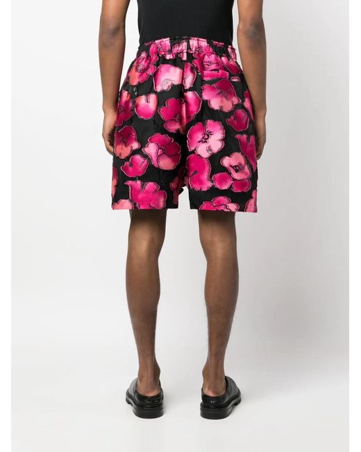 4SDESIGNS Red Short Ample À Fleurs for men