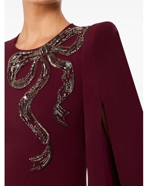 Jenny Packham Love Bow スリットスリーブ ドレス Purple