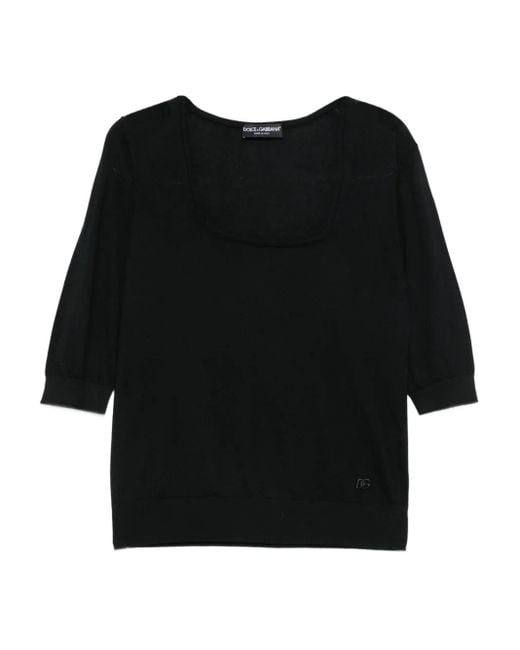 Dolce & Gabbana Black Klassischer Kaschmirpullover