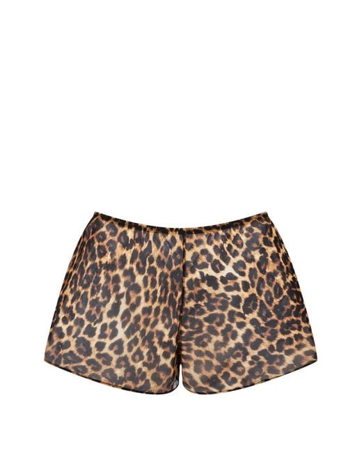 Maison Close White Safari Leopard-Print Shorts