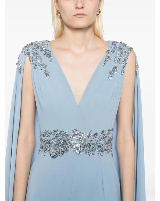 Saiid Kobeisy Blue Crepe Dress