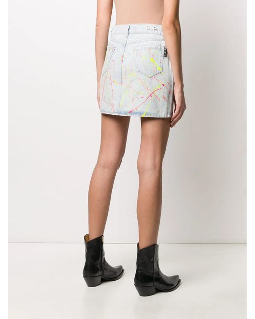 Philipp Plein Blue Hot N' Cold Denim Skirt