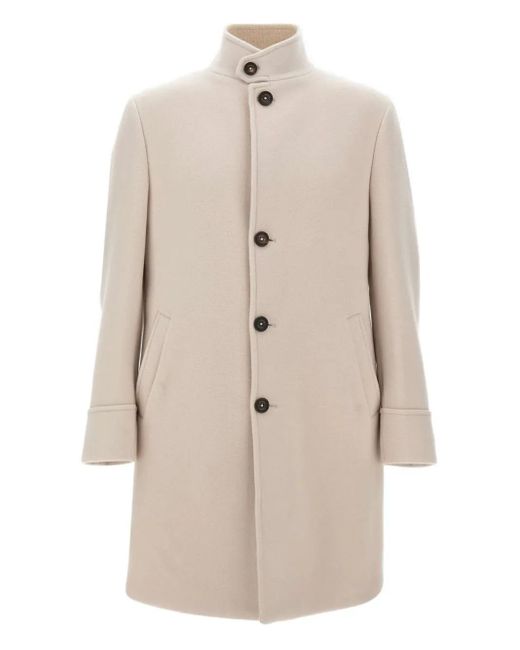 Eleventy Natural Single Breasted Coat for men
