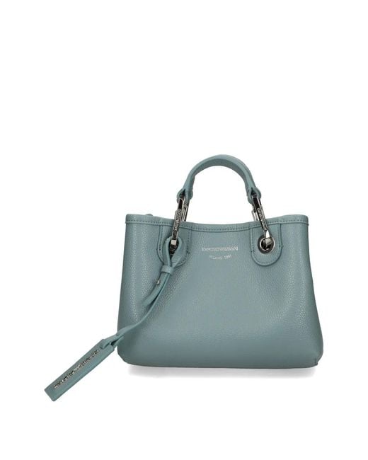 Emporio Armani Blue Mini Myea Top-Handle Tote Bag