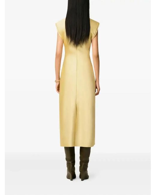 AMI Yellow Raw-Edge Long Dress