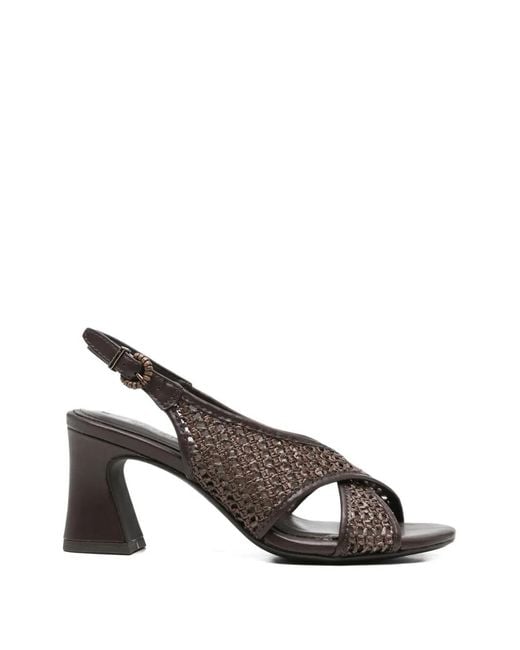 Tamaris Brown Woven Crossover Sandals