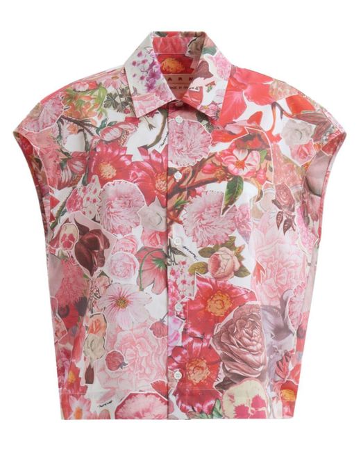 Camisa con estampado floral Marni de color Pink