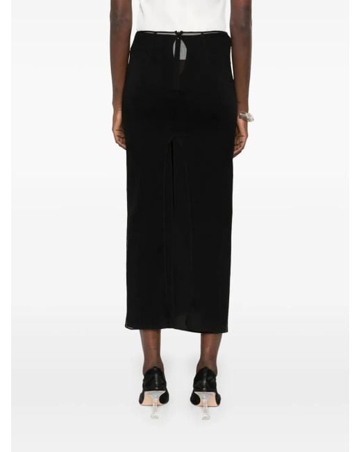 Wardrobe NYC Black Gerippter Midirock