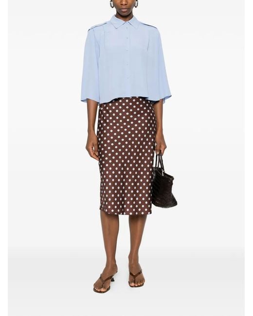 Twinset Blue Button Shoulder Blouse