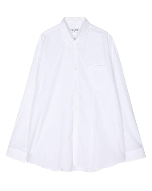 Comme des Garçons White Wave-hem A-line Cotton Shirt