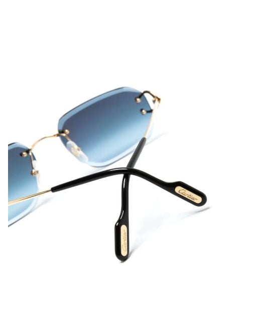 Cartier Blue 0468S Rectangle-Frame Sunglasses for men