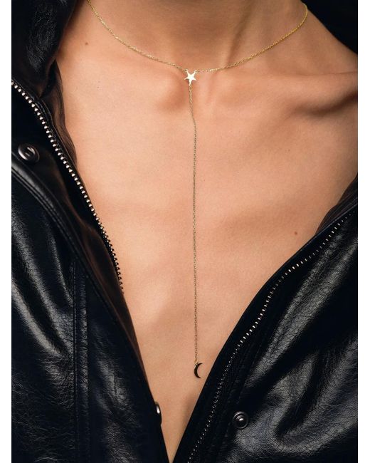 Elle Macpherson Metallic Star Moon Pendant Necklace