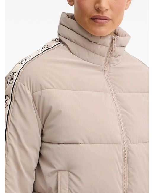 Guess Natural Logo Stripe Puffer Jacket