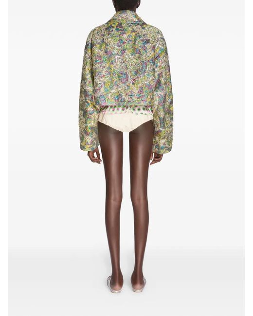 Dries Van Noten Green Jacquard-Pattern Jacket
