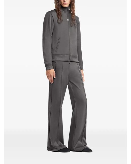 Courreges Gray Zip-Up Logo Jacket for men
