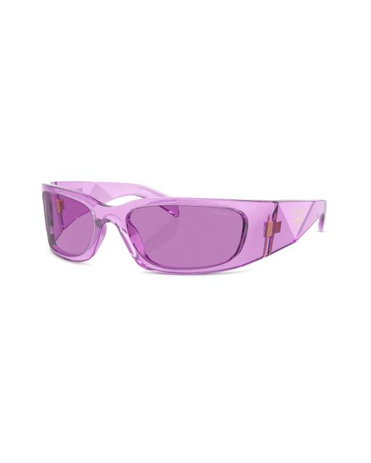 Prada Purple Prada Pr A14S Oval Frame Sunglasses
