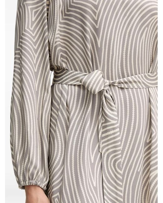 MARC AUREL Natural Robe Imprimée À Taille Ceinturée Et Motifs