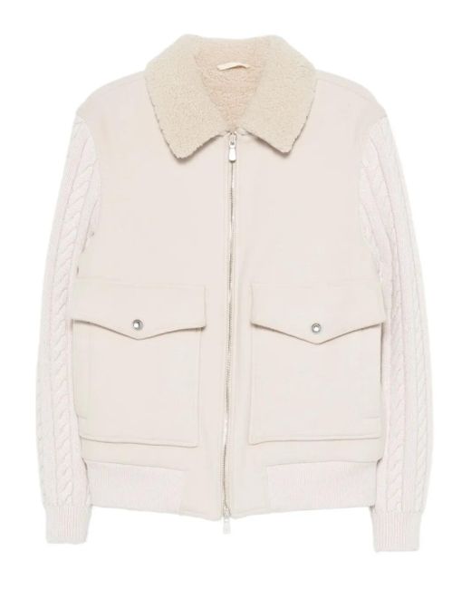 Eleventy Natural Cable-Knit Jacket for men