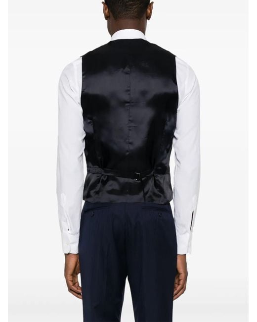 Fursac Blue Striped Virgin-Wool Waistcoat for men