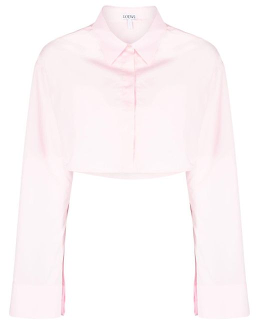 Loewe Pink Cropped-Hemd aus Baumwolle