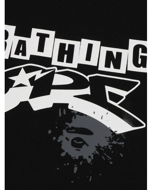 A Bathing Ape Black Print T-Shirt for men
