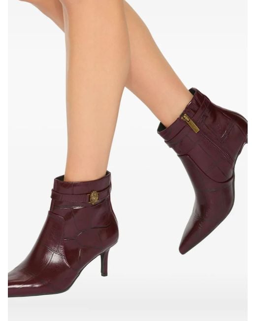 Kurt Geiger 65 Mm Kensington Laarzen Met Krokodillen-Reliëf in het Brown