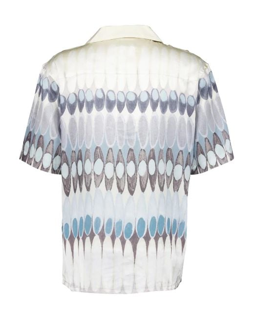 Commas White Pattern-Printed Shirt for men