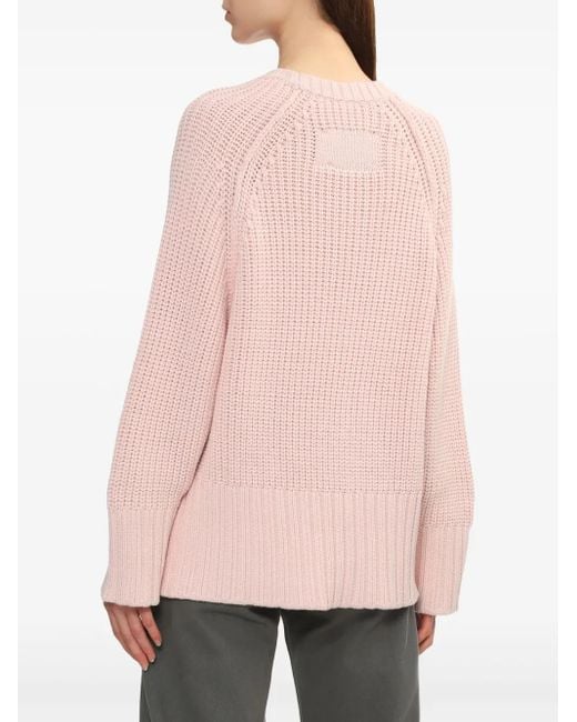 Maglione A Coste di Low Classic in Pink