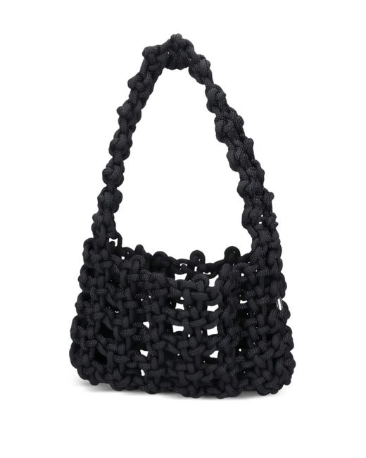 Kara Black Knotted Shoulder Bag