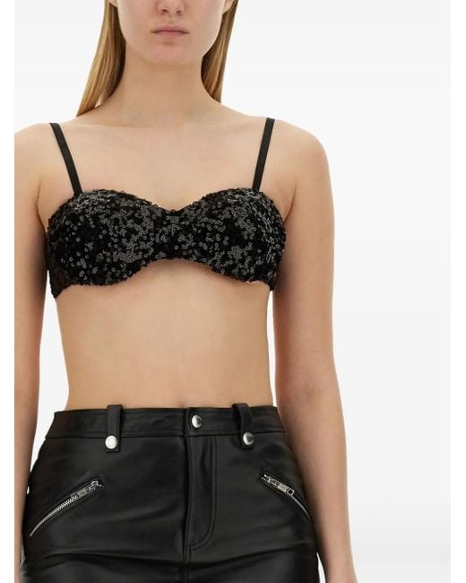 Haut À Sequins Moschino en coloris Black