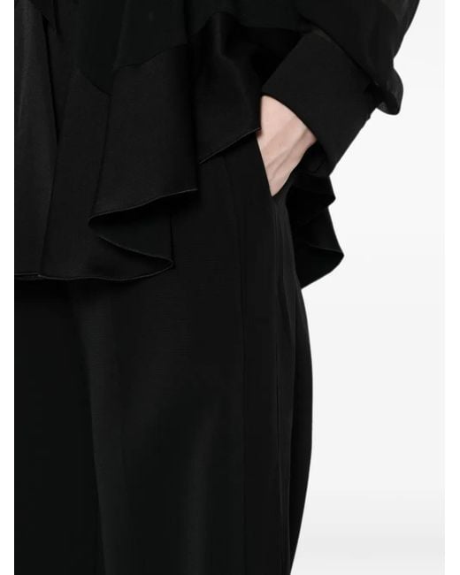 Antonio Berardi Black Sheer-Panelled Trousers
