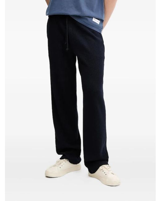 American Vintage Blue Waffle-Knit Track Pants for men
