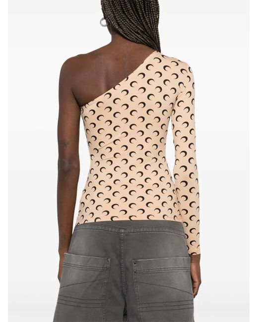 MARINE SERRE Natural Crescent Moon Asymmetric Top