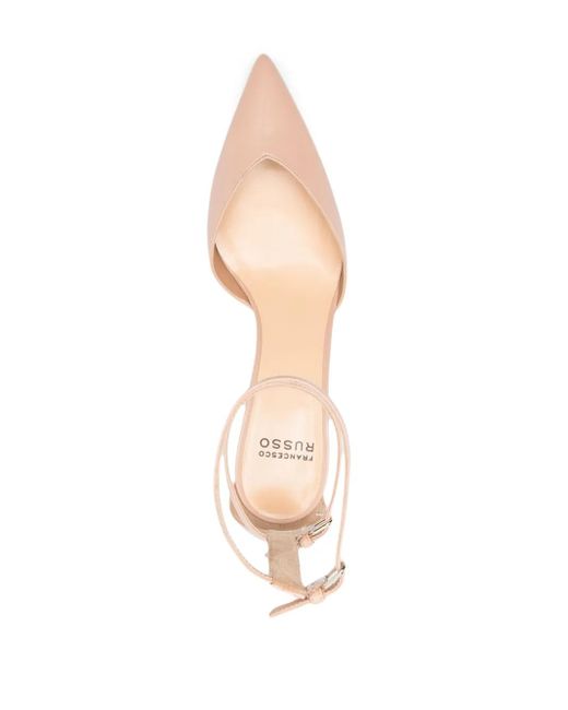 Francesco Russo Natural Double-Strap 75Mm Leather Pumps