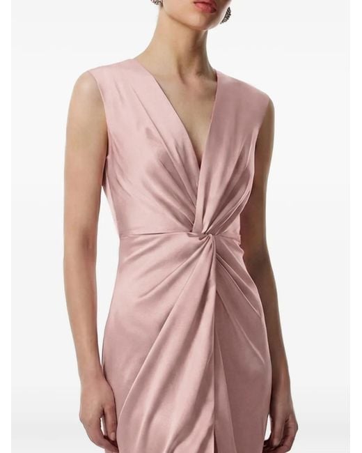 Framboise Pink Twisted V-Neck Dress
