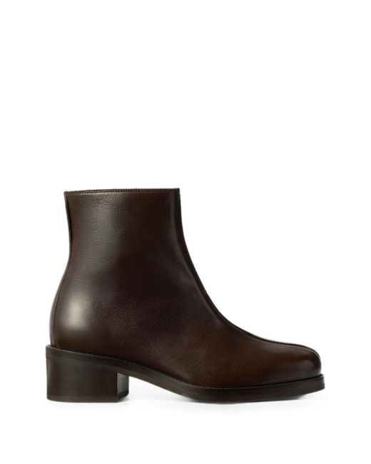 Lemaire Brown Piped Ankle Boots