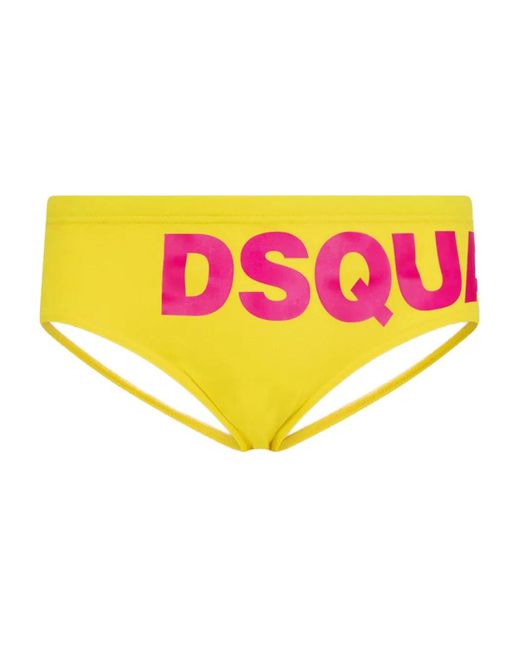 DSquared² Yellow Logo Swim Brief for men