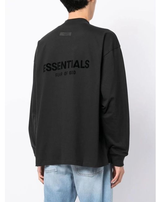 Fear Of God Black Logo-Print Long-Sleeve T-Shirt for men