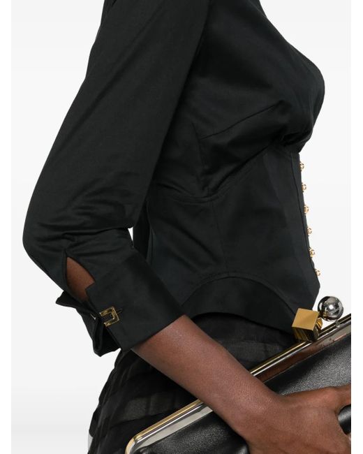 Elisabetta Franchi Blouse Met V-Hals in het Black