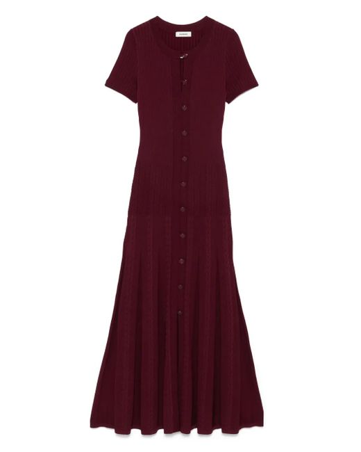 Sandro ニットドレス Red