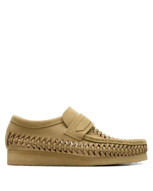 Clarks Brown Woven "Maple Suede" Loafers for men