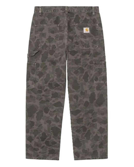 Carhartt Gray Camouflage Cotton Trousers for men