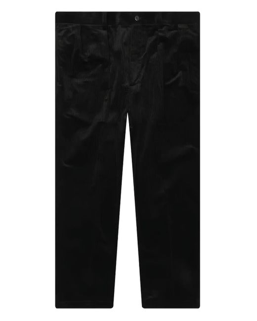 Wacko Maria Black Pleated Corduroy Trousers for men