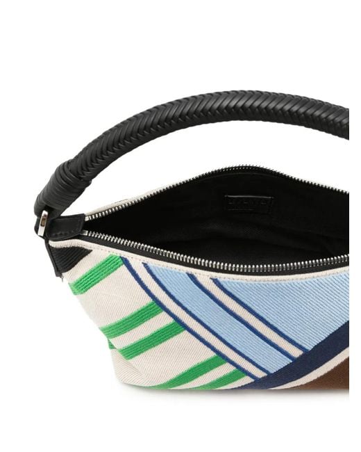 Loewe Blue Striped Woven Tote Bag
