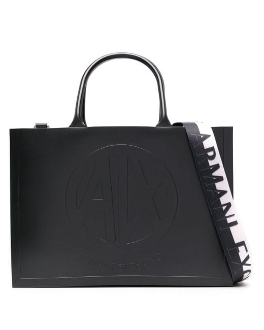 Armani Exchange Black Handtasche mit Logo-Prägung