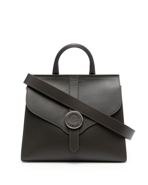 Emporio Armani Tophandle Leather Tote Bag in Grey (Grey) Lyst UK
