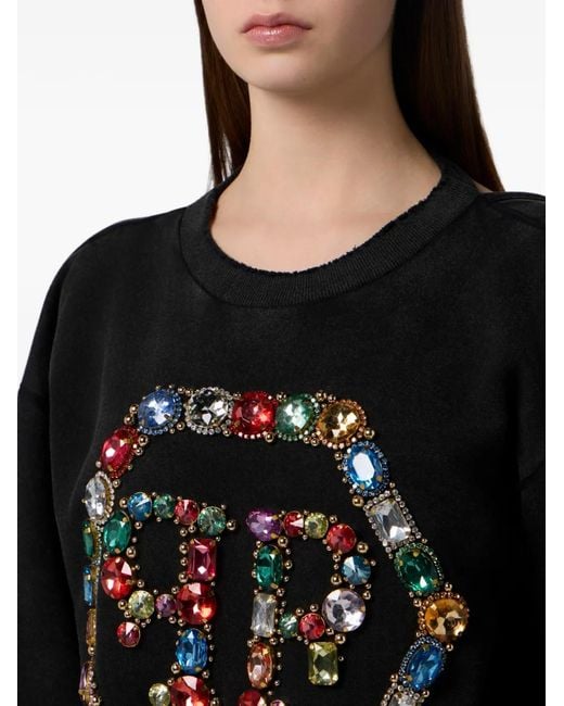 Philipp Plein Black Open-Back Sweatshirt