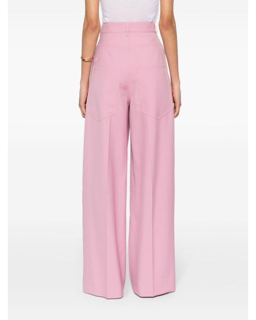 Pantalon de costume en laine à plis marqués Gucci en coloris Pink