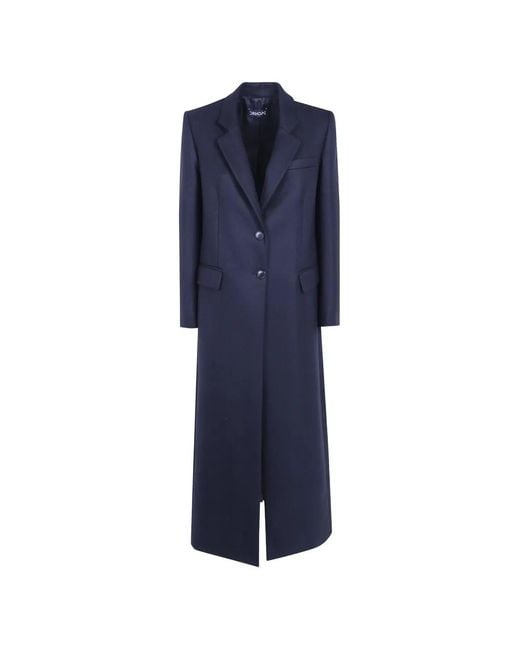 DR. HOPE Blue Single-Breasted Wool Coat